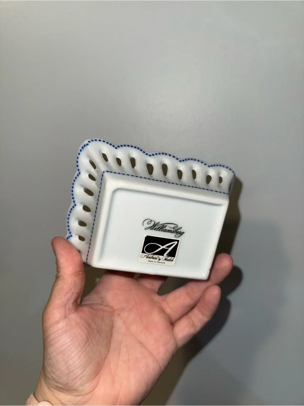 Gorgeous Blue & White Andrea Scalloped Edge Tray Williamsburg - Andrea by Sadek